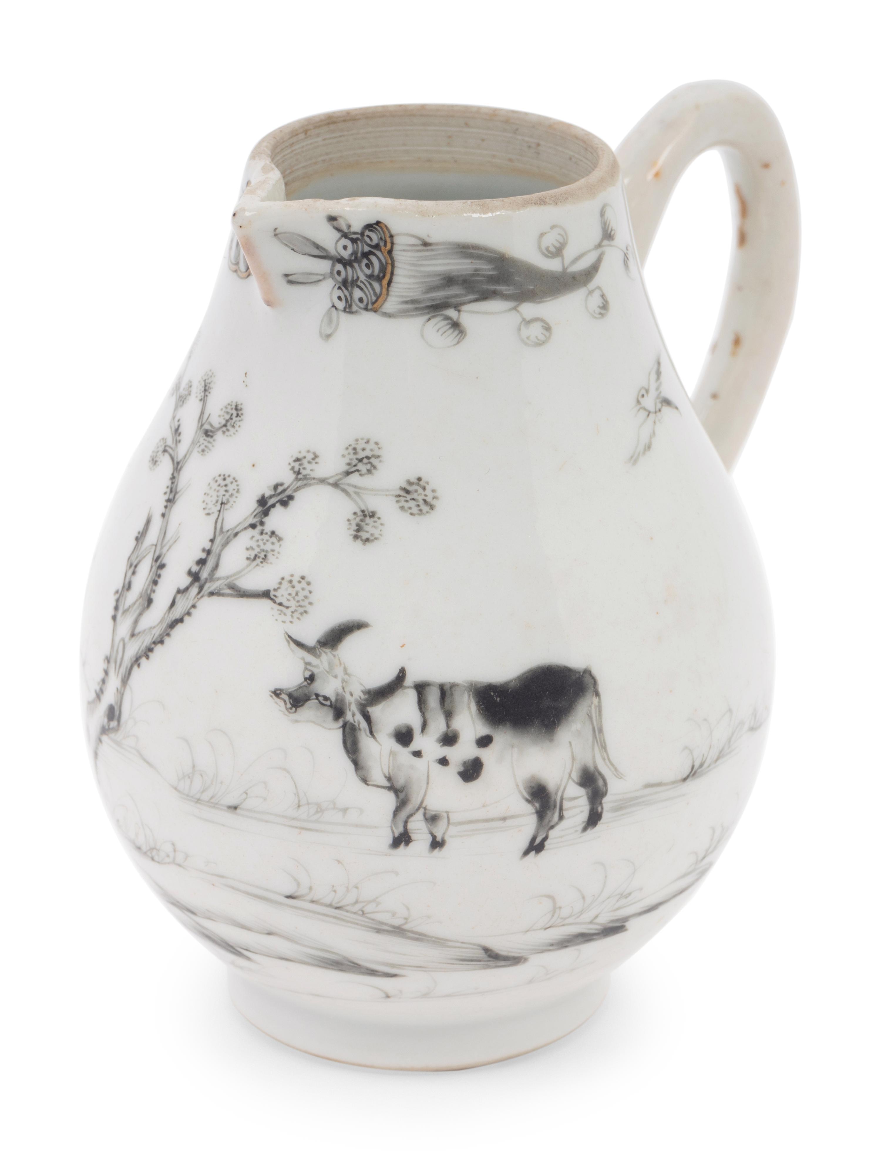 A Chinese Export En Grisaille Porcelain Creamer