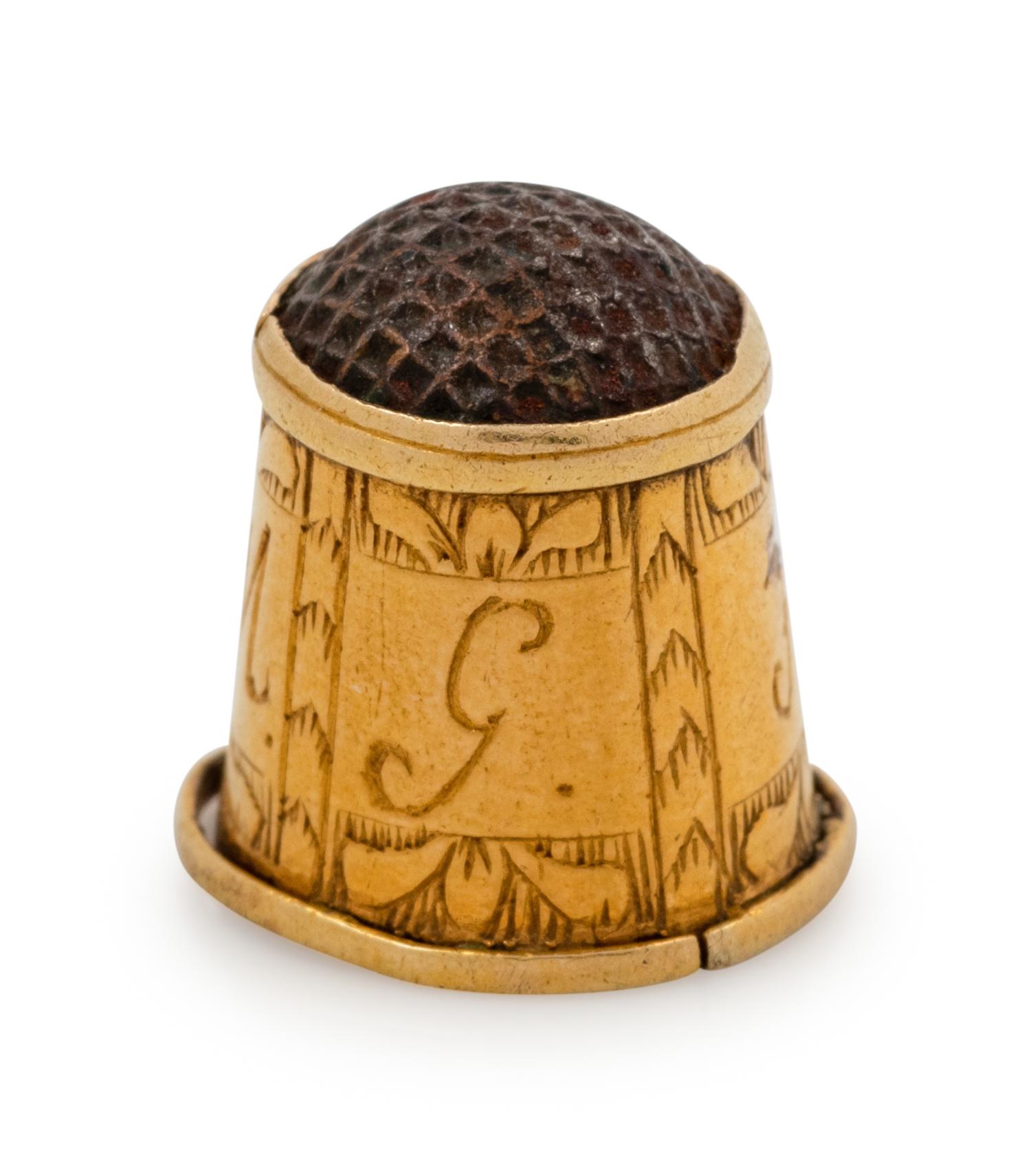 A Yellow Gold Child's Thimble