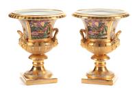A Pair of Berlin (K.P.M.) Porcelain Urns Height 19 inches. — 19TH CENTURY