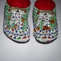 Sioux Fully Beaded Hide Moccasins