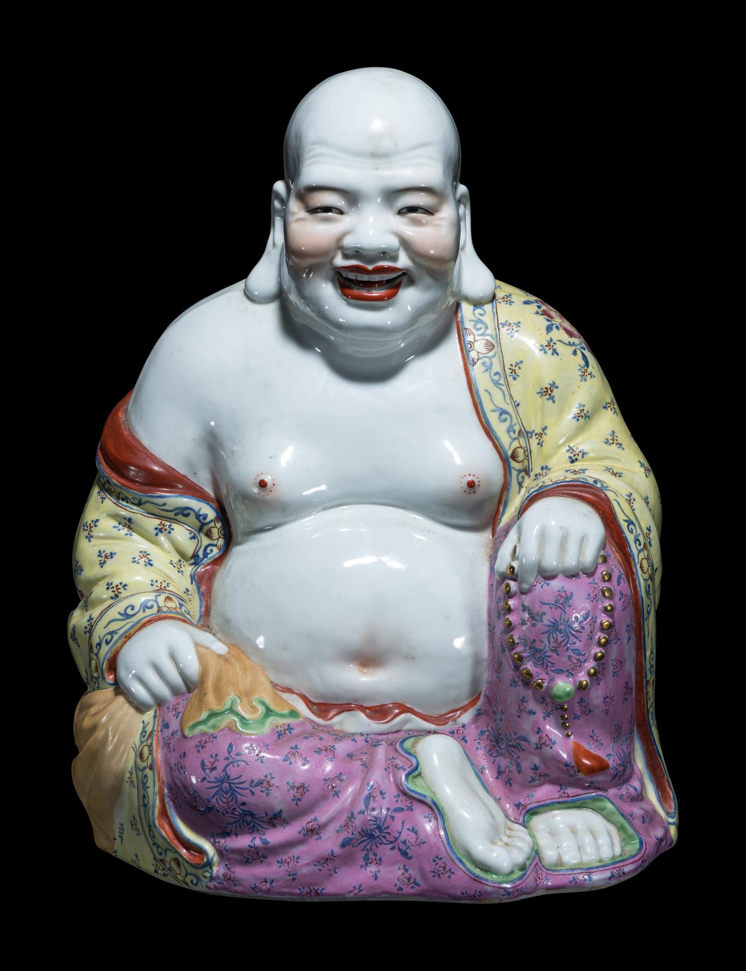 Two Chinese Famille Rose Porcelain Figures of Immortals