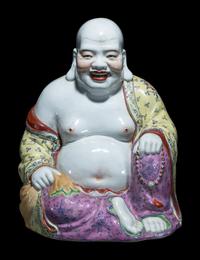 Two Chinese Famille Rose Porcelain Figures of Immortals