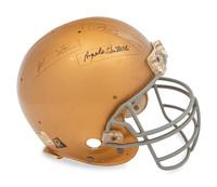 A Multi-Signed Autograph Notre Dame Football Legends Helmet Formerly Displayed at Mike Ditka's Restaurant