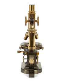 A Vintage Brass Microscope