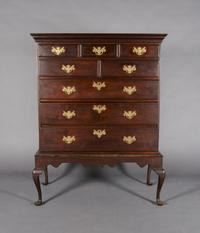 An American Mahogany Chest on Stand, Height 53 1/2 x width 41 1/4 x depth 22 1/4 inches.