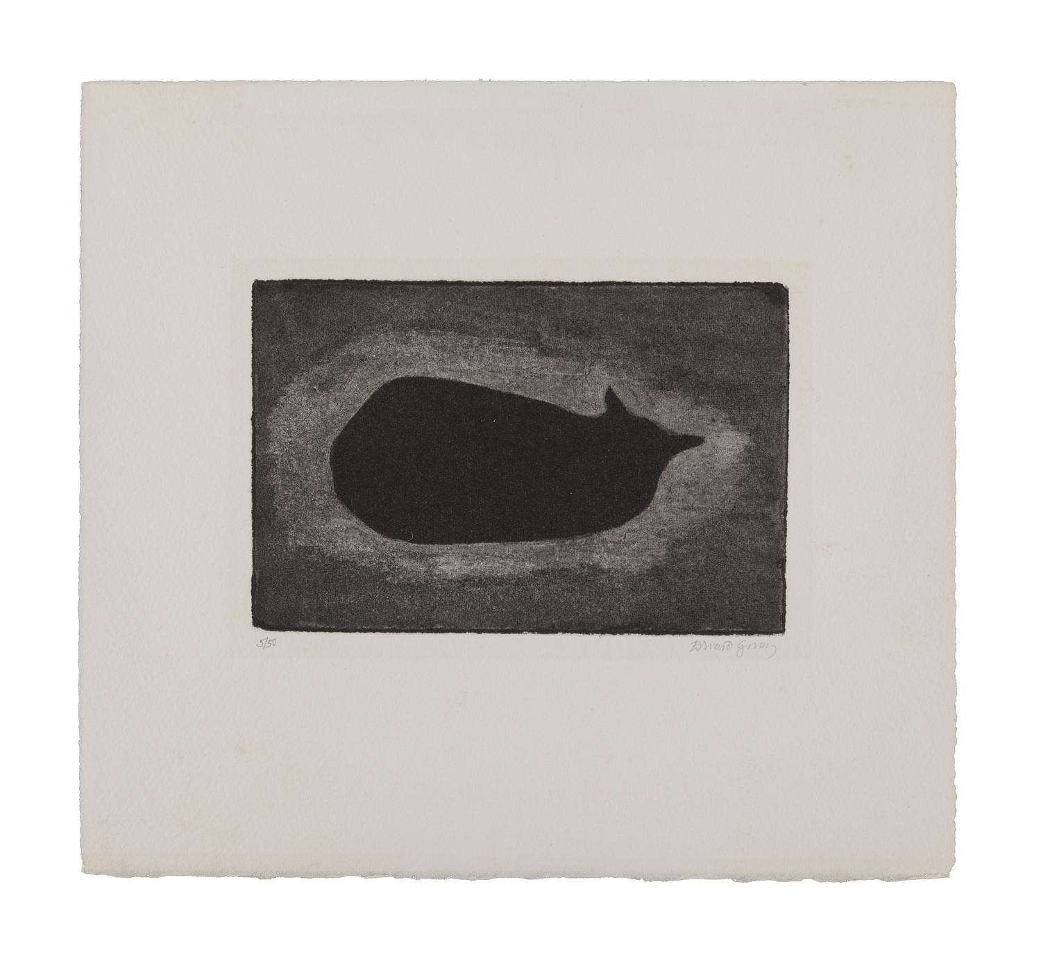 GOREY, Edward (1925-2000). Sleeping Cat Turned Right. [New York: Gotham Book Mart, n.d.].