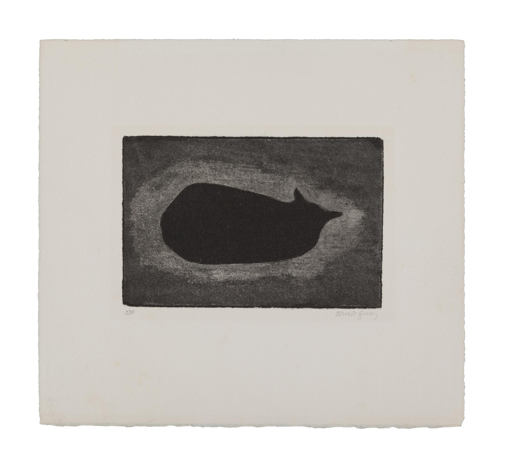 GOREY, Edward (1925-2000). Sleeping Cat Turned Right. [New York: Gotham Book Mart, n.d.].