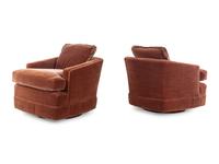 A Set of Four Mohair Velvet Upholstered Club Chairs