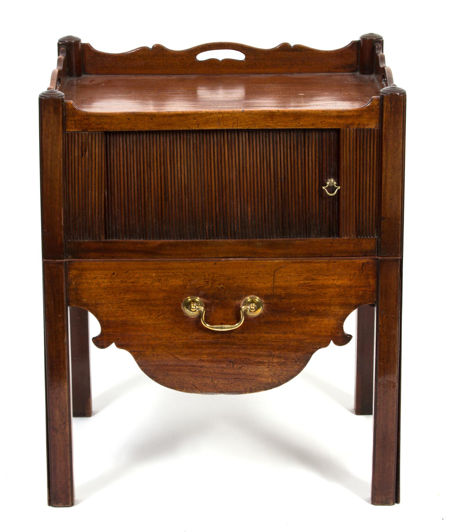 A Regency Style Mahogany Bedside Cabinet Height 30 x width 24 x depth 18 3/4 inches. — 19TH CENTURY