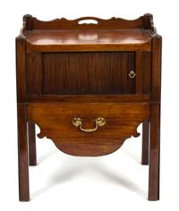 A Regency Style Mahogany Bedside Cabinet Height 30 x width 24 x depth 18 3/4 inches. — 19TH CENTURY