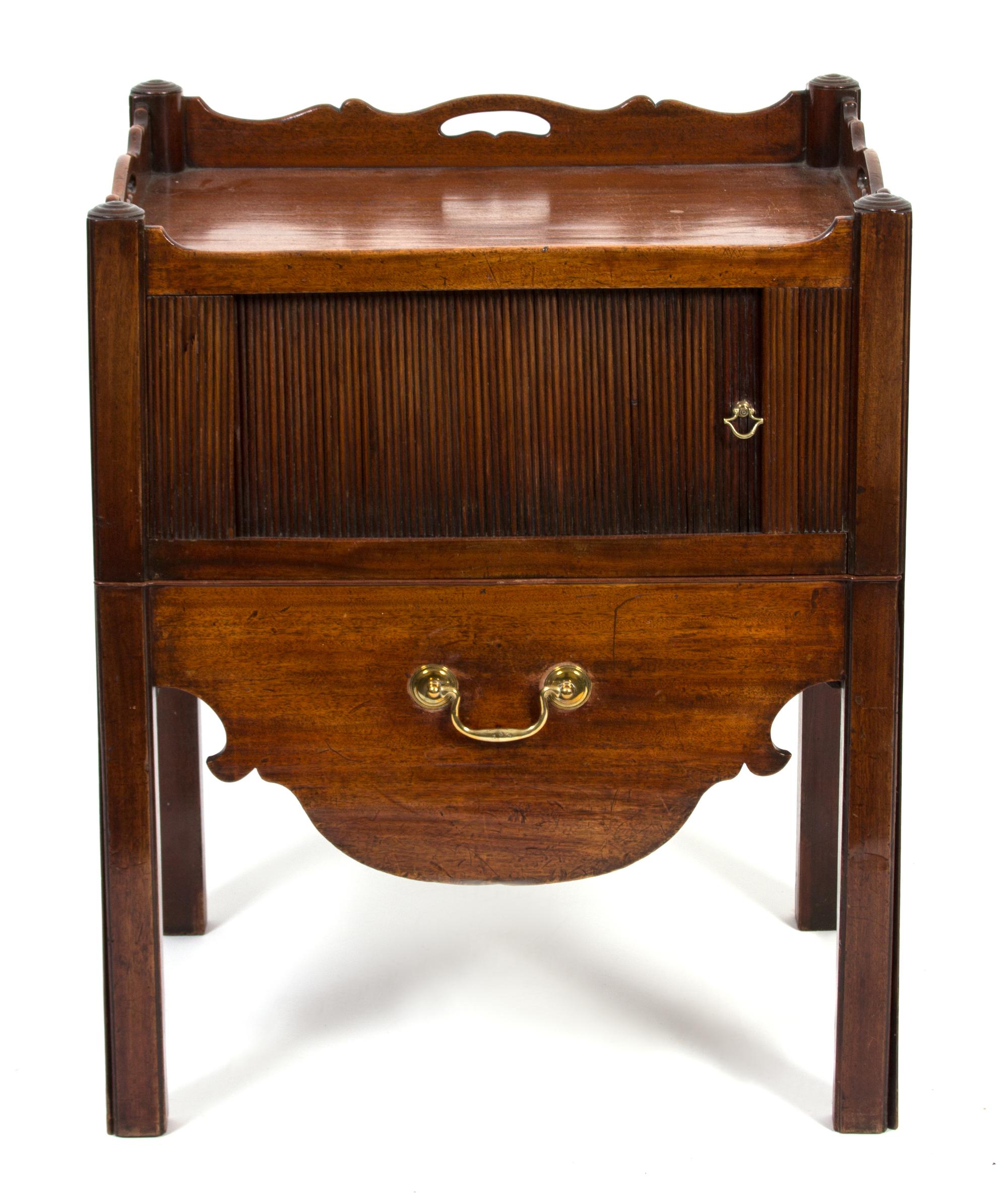 A Regency Style Mahogany Bedside Cabinet Height 30 x width 24 x depth 18 3/4 inches. — 19TH CENTURY