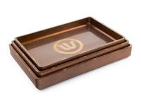 A Set of Three Japanese Maki-e Lacquered Rectangular Trays