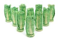 A Set of Ten Dodie Thayer Lettuceware Standing Salt and Pepper Shakers — 20TH CENTURY