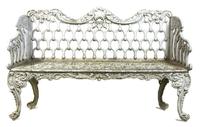 A Pair of Victorian Painted Iron Garden Benches Width 59 inches. — LATE 19TH/EARLY 20TH CENTURY