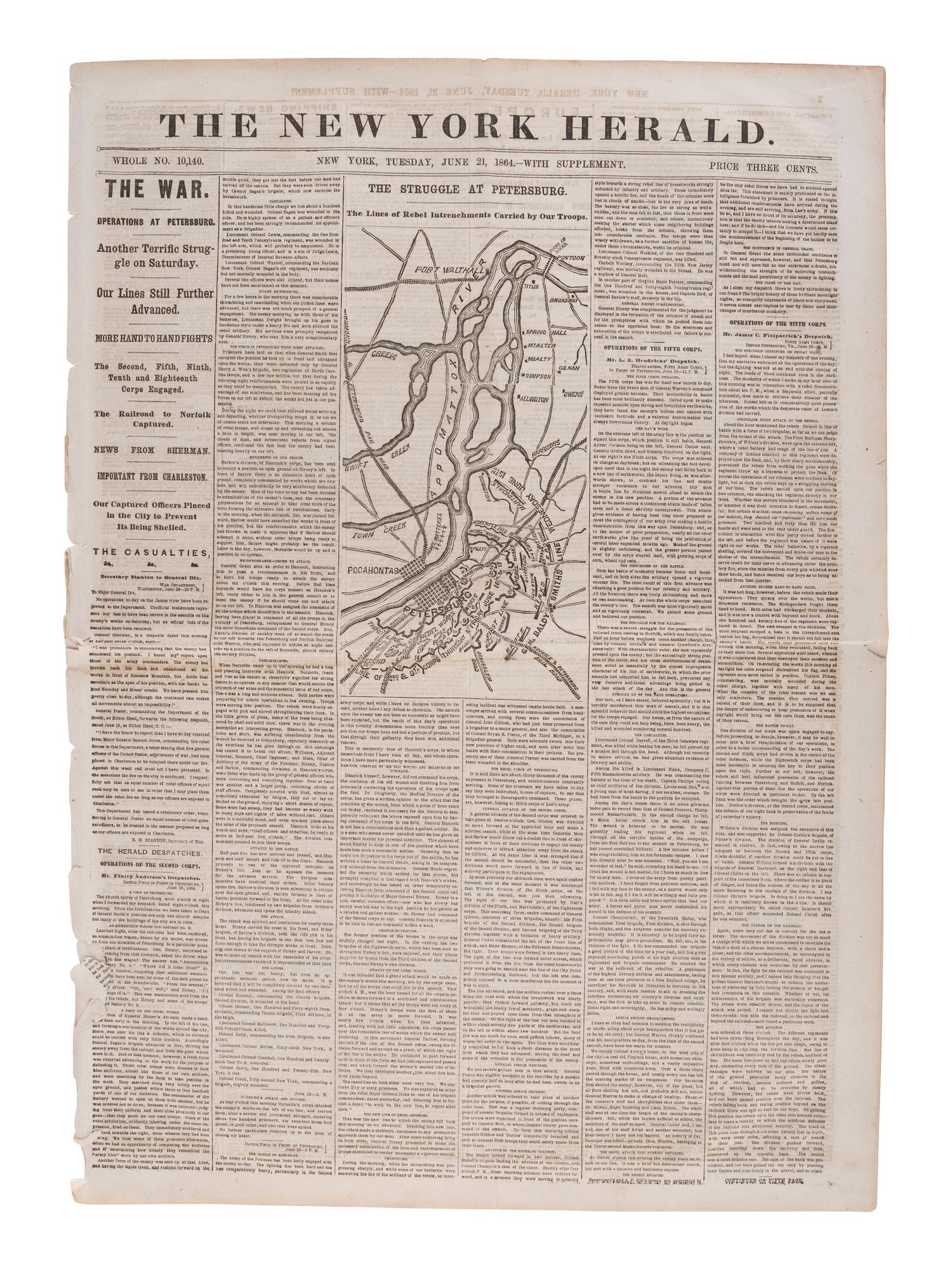 [CIVIL WAR]. Ephemera incl. Mississippi River from Cairo, Ill. to St. Mary's Mo. in VI Sheets, 1865.