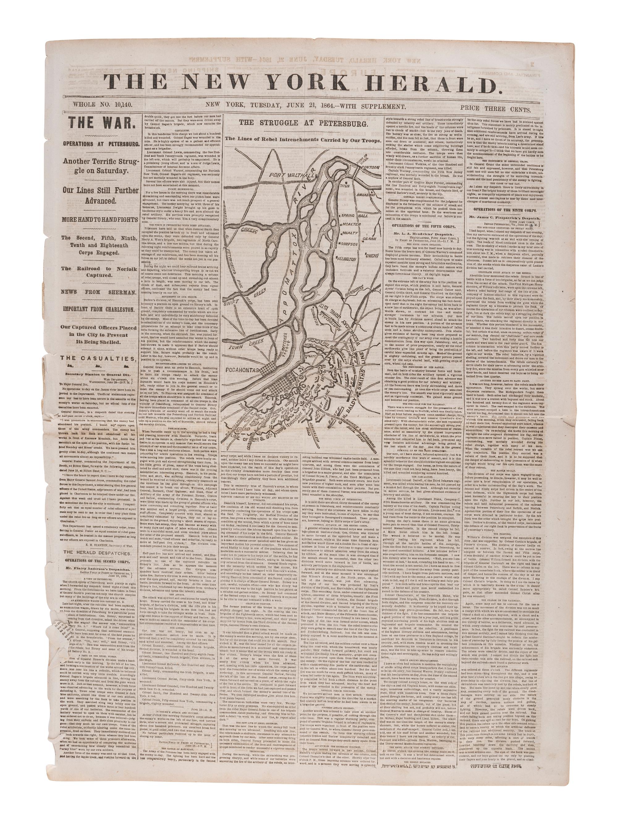 [CIVIL WAR]. Ephemera incl. Mississippi River from Cairo, Ill. to St. Mary's Mo. in VI Sheets, 1865.