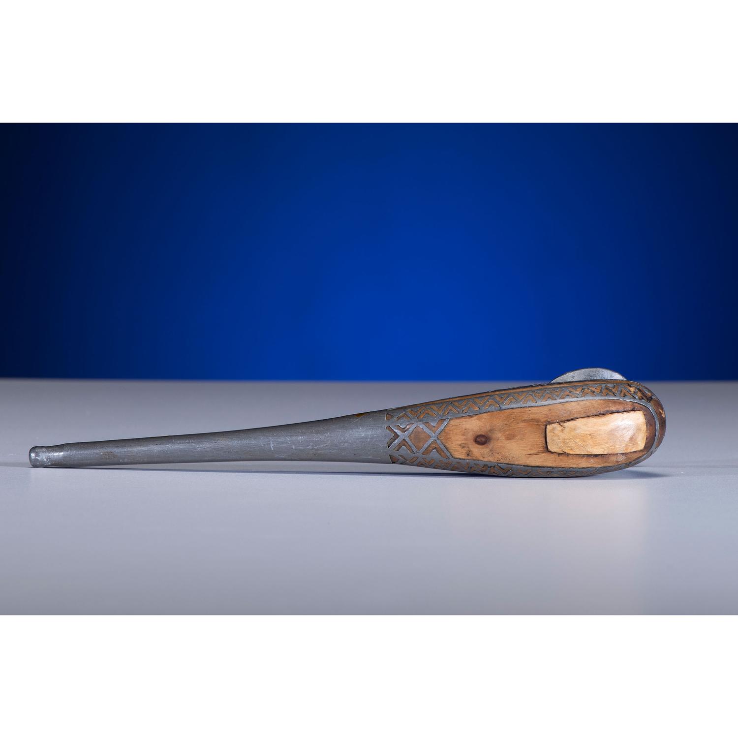Siberian Wood Pipe with Pewter Inlay