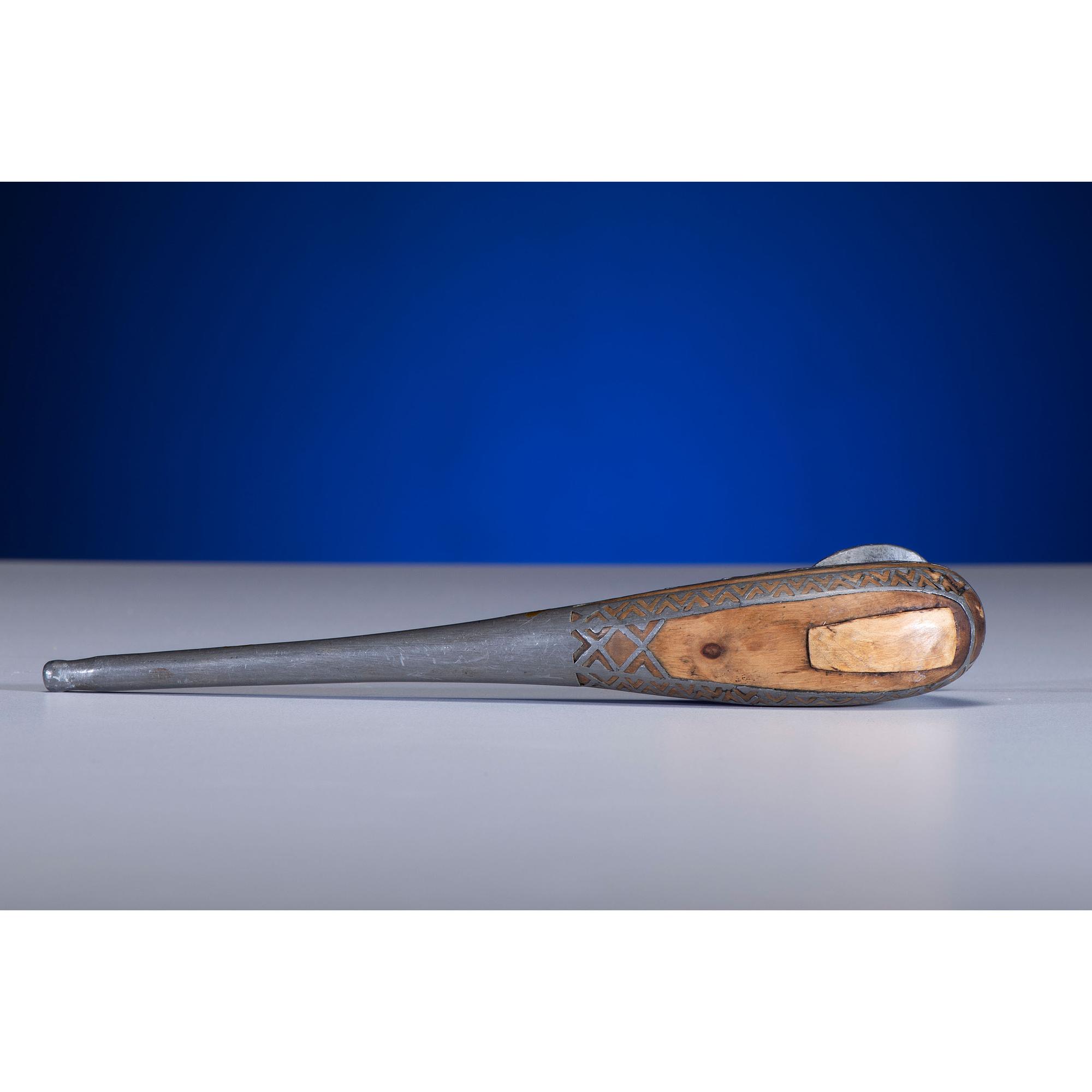 Siberian Wood Pipe with Pewter Inlay
