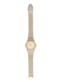 EBEL, STAINLESS STEEL, YELLOW GOLD AND DIAMOND 'WAVE' WATCH