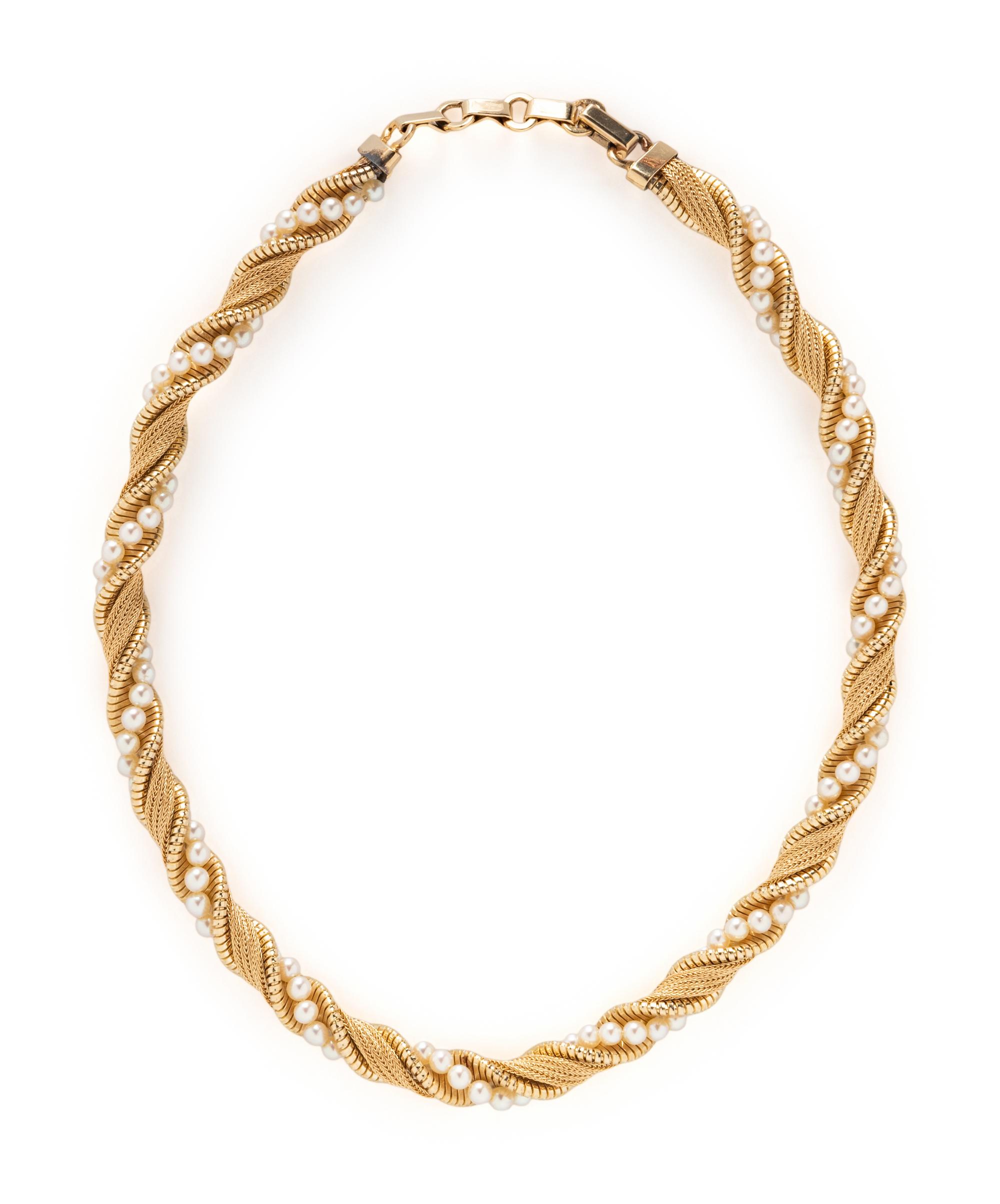 COLLECTION OF YELLOW GOLD, CULTURED PEARL, AND CORAL NECKLACES