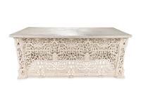 A Victorian White-Painted Cast Iron Marble-Top Radiator Cover