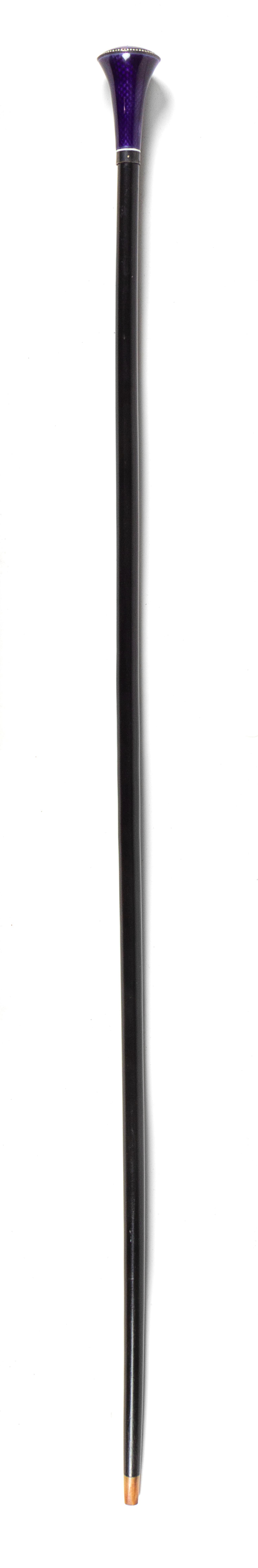 A German Silver Mounted and Enamel Walking Stick Length 36 inches. — 20TH CENTURY