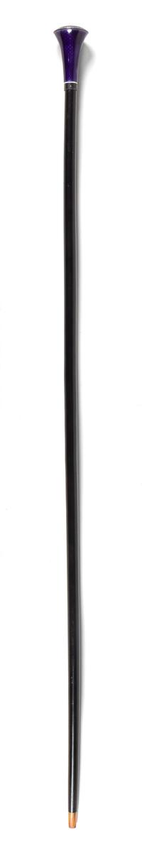 A German Silver Mounted and Enamel Walking Stick Length 36 inches. — 20TH CENTURY