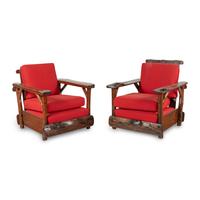 A Pair of Club Chairs in the Style of Thomas Molesworth