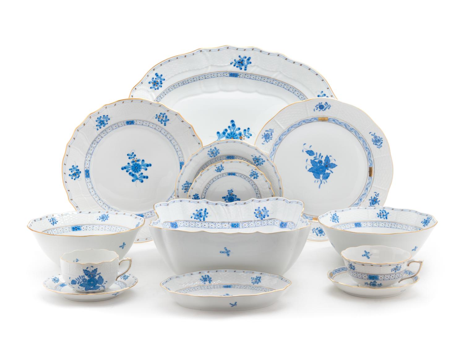 A Herend Porcelain Dinnerware Service