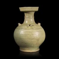 A Chinese Green Glazed Vase, Northern Dynasties — 北朝 青釉盤口瓶