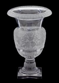 A Lalique Frosted and Molded Glass Vase: Versailles — POST 1945