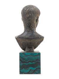 A Cast Metal Bust of a Man