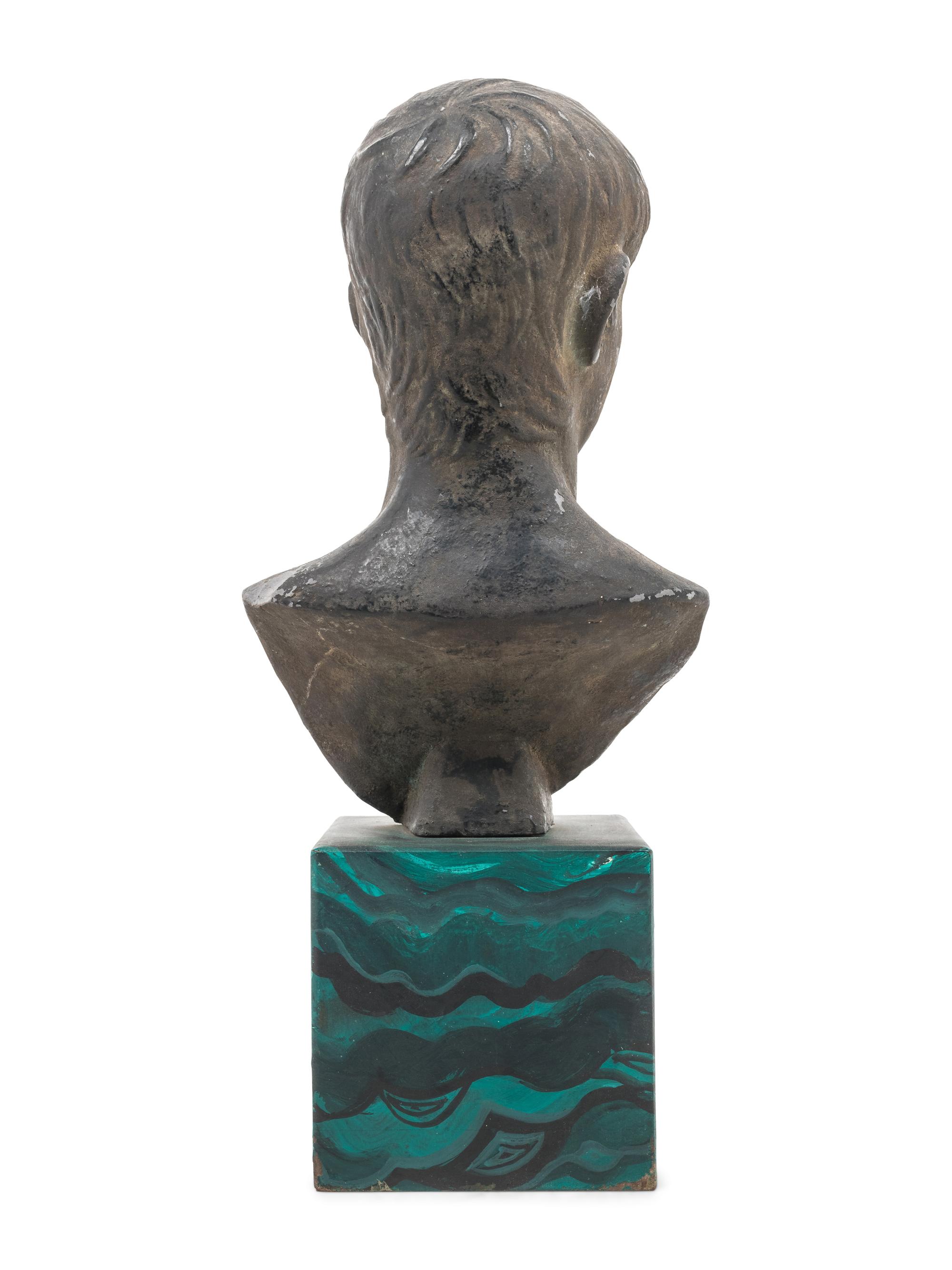 A Cast Metal Bust of a Man