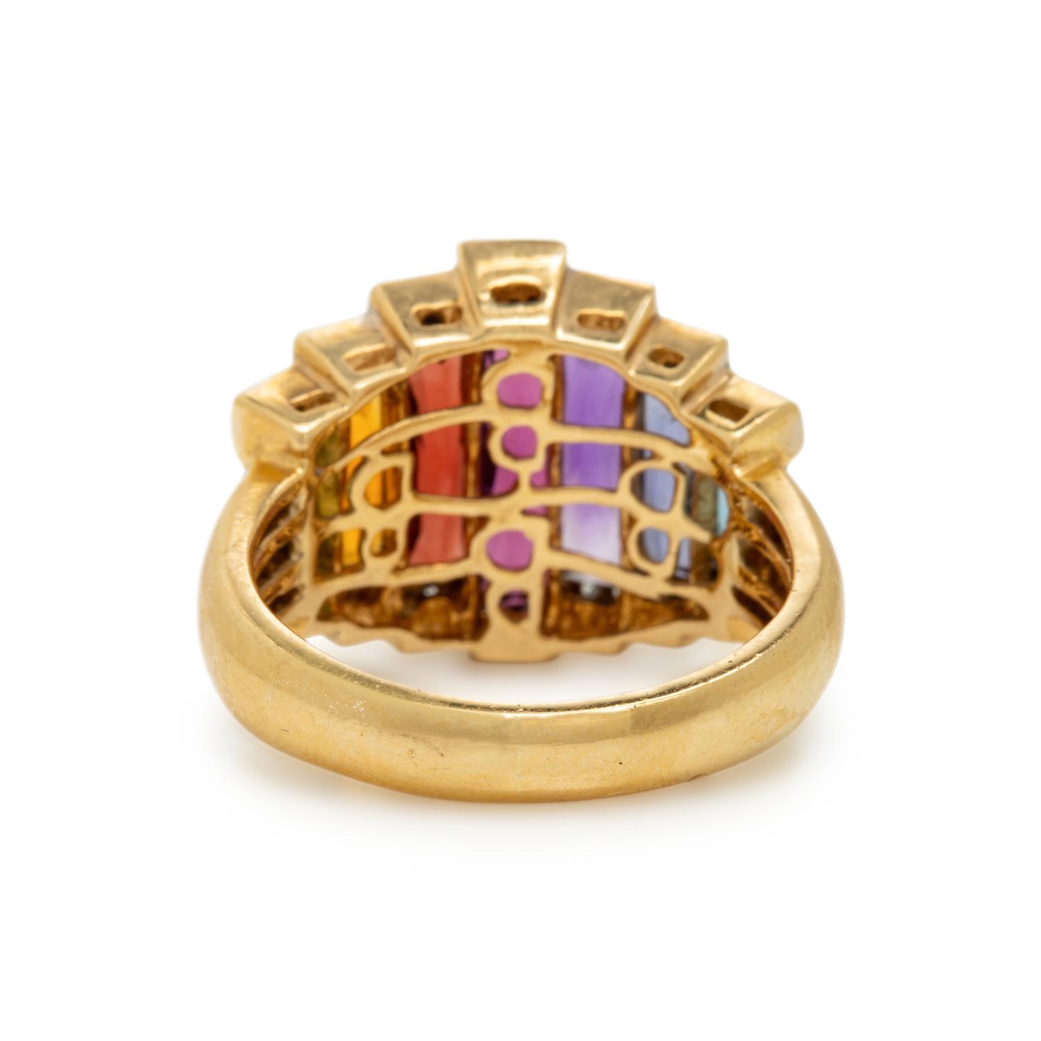 Bellarri, Multigem, Diamond, and Yellow Gold Earrings and Ring