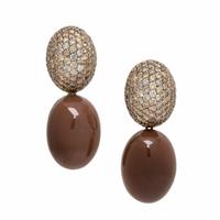 Sillam, Colored Diamond and Brown Moonstone