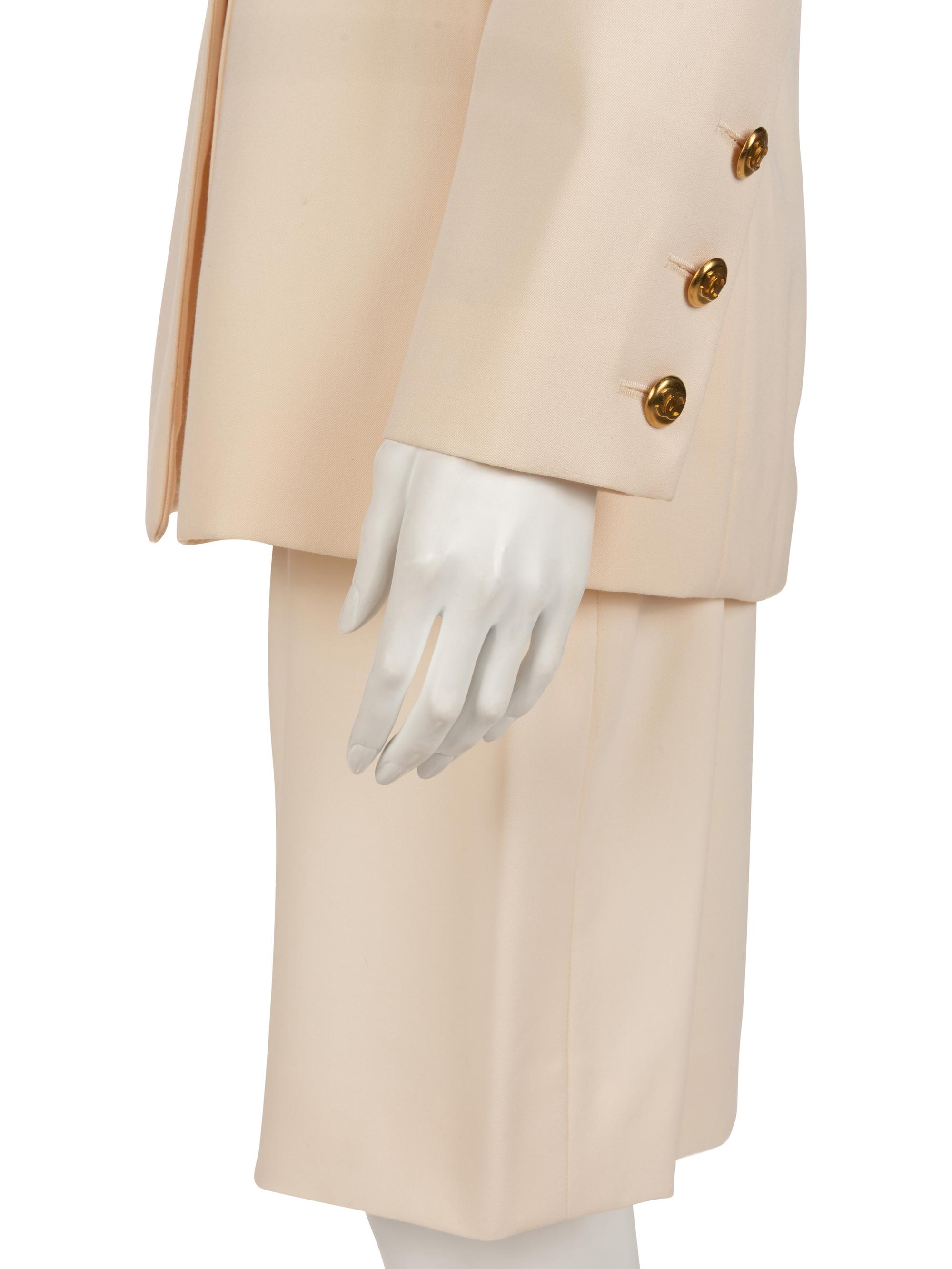 Two Chanel Cream Skirt Suits, 1990s