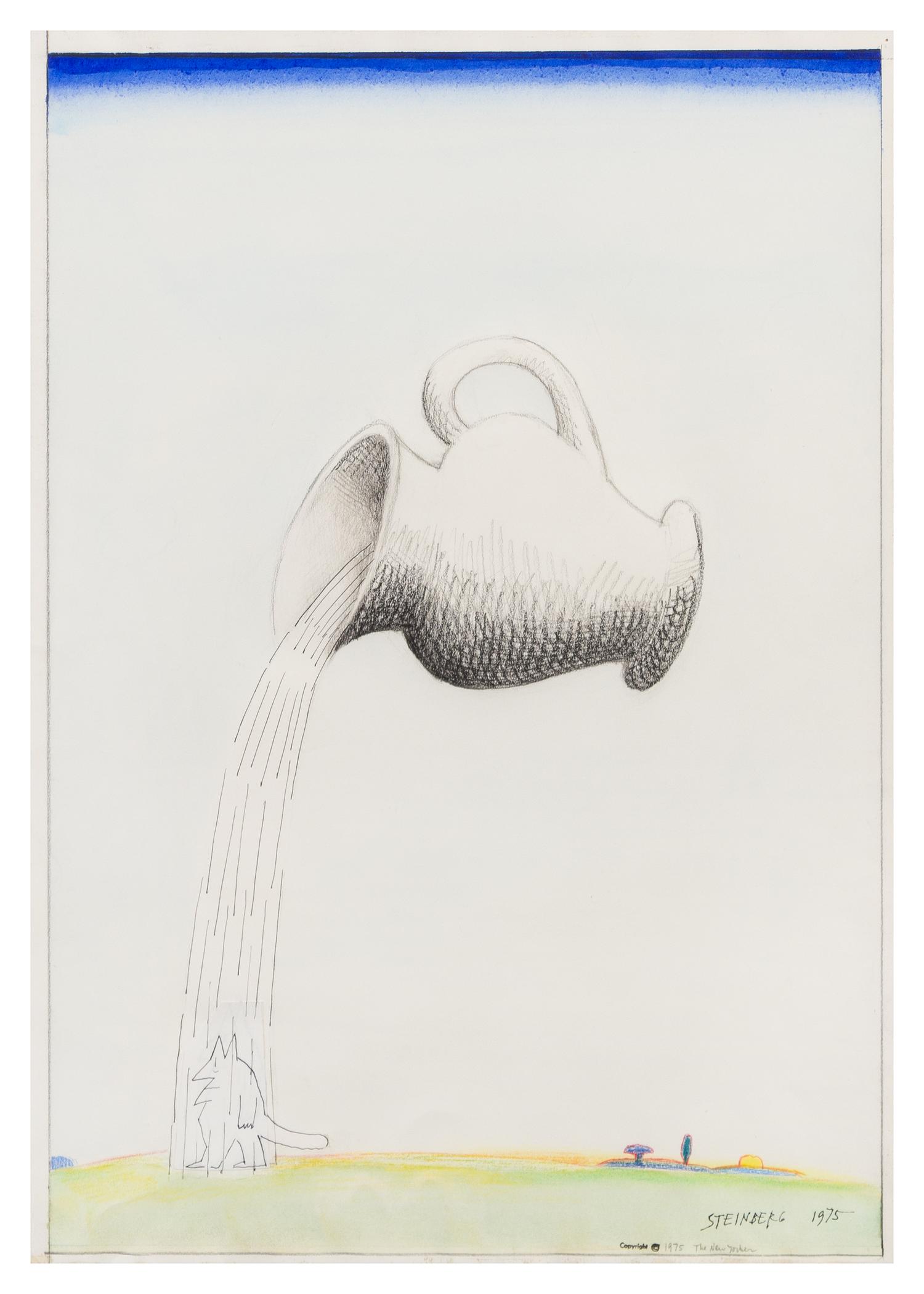 Saul Steinberg, (American, 1914-1999), Rain (Cover F), 1975, study for The New Yorker cover, August 25, 1975