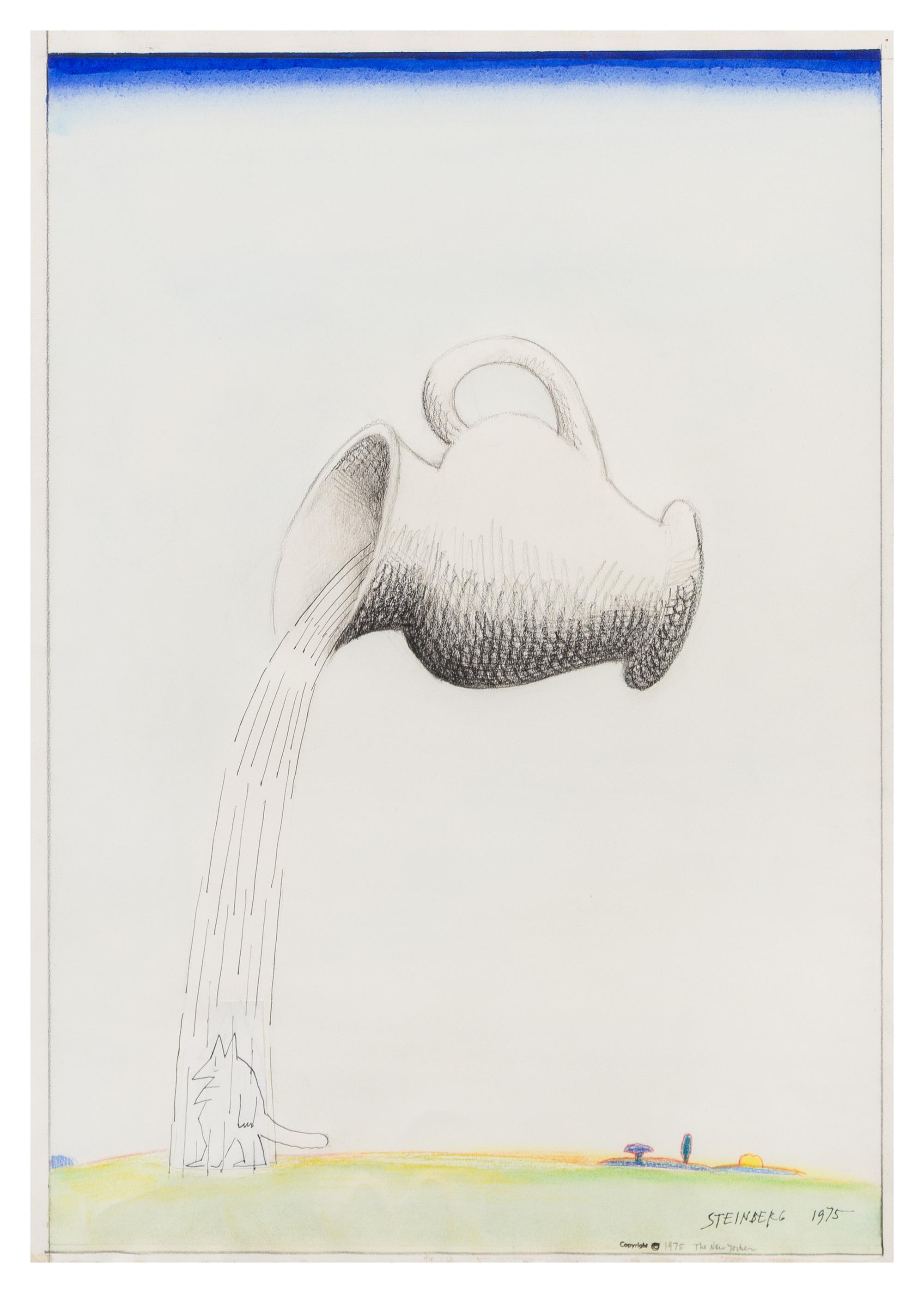 Saul Steinberg, (American, 1914-1999), Rain (Cover F), 1975, study for The New Yorker cover, August 25, 1975