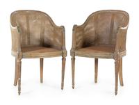 A Pair of Louis XVI Style Bergères