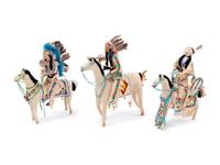 Plateau Beaded Hide Dolls, on Horseback
