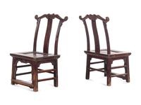 A Pair of Jumu Wood Child's Chairs