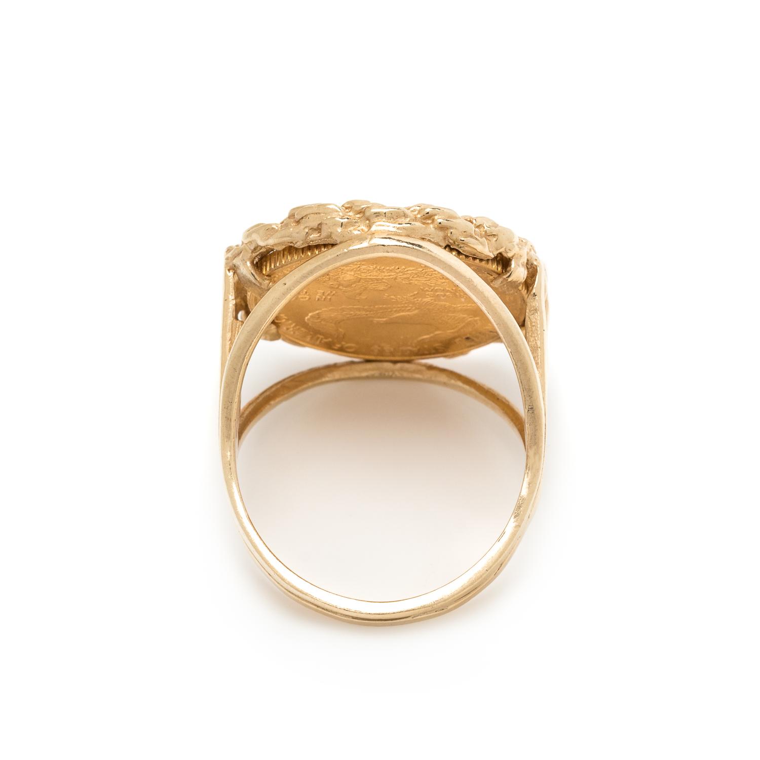 YELLOW GOLD AND COIN RING