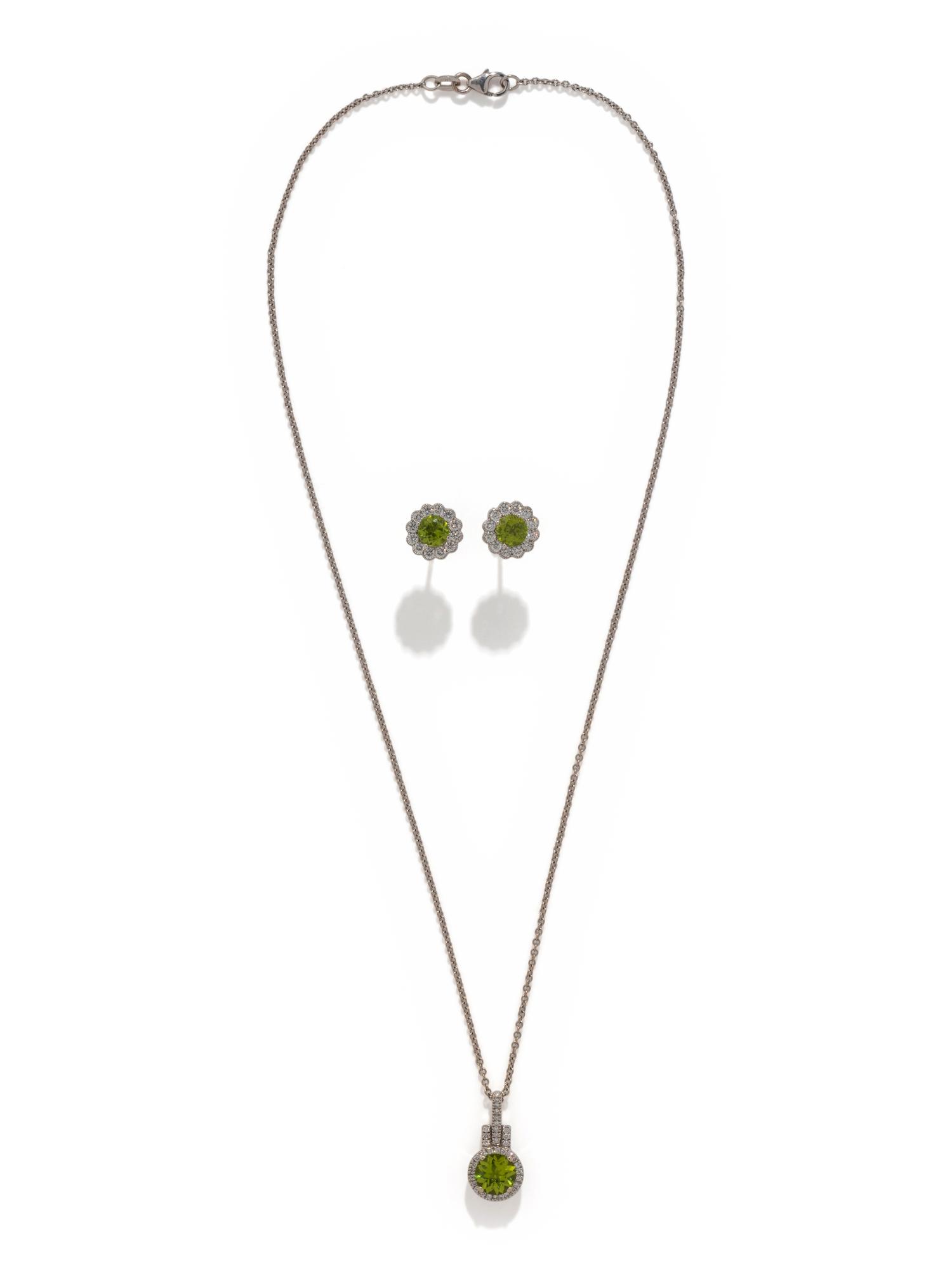 PERIDOT AND DIAMOND SET