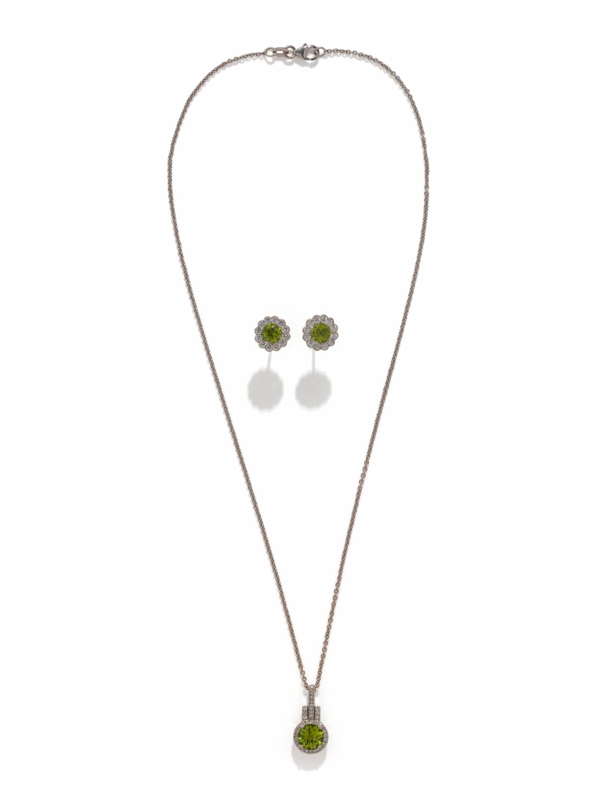 PERIDOT AND DIAMOND SET
