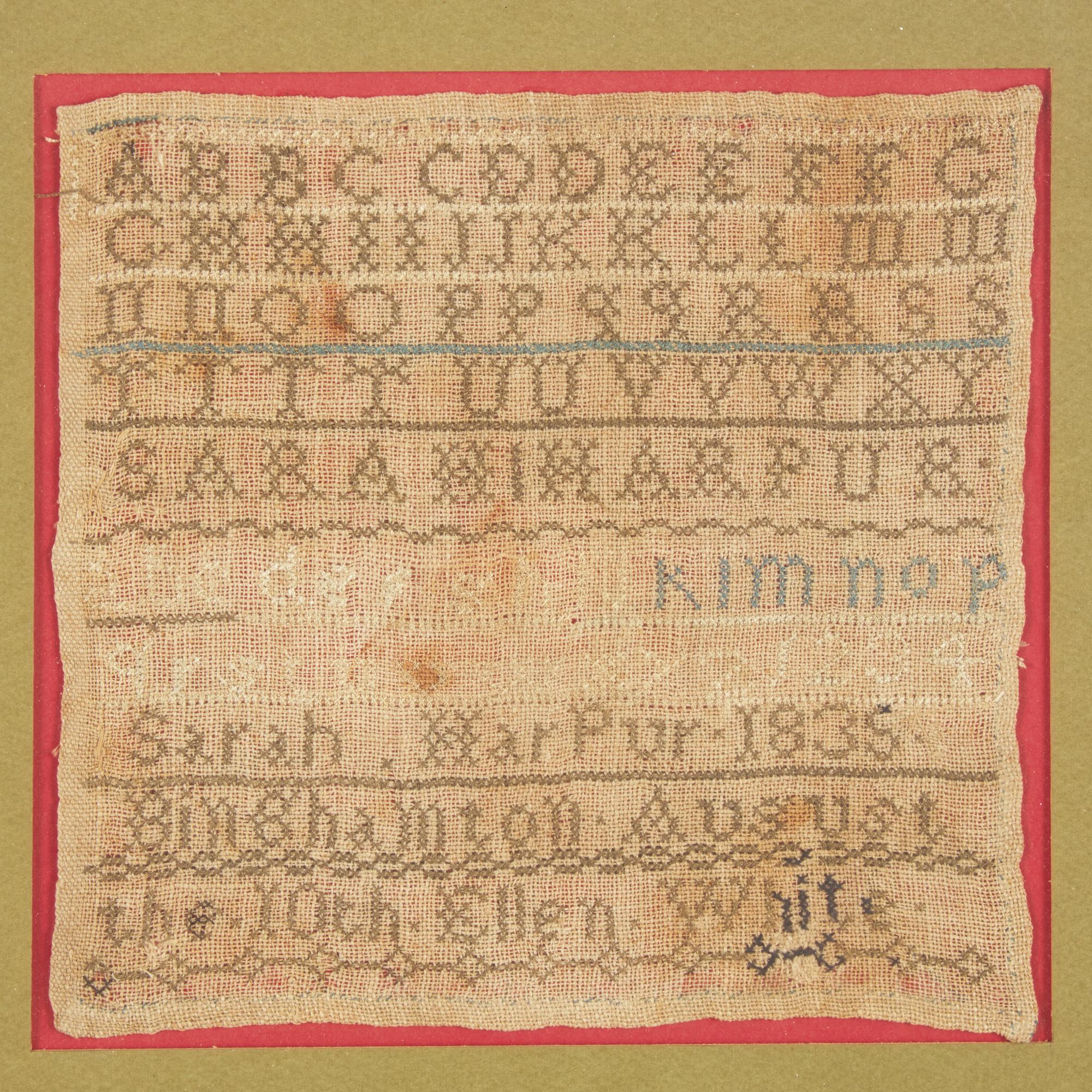 An Alphabet Needlework Sampler of Harpur Family / Binghamton Interest