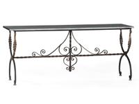 An Empire Revival Iron and Marble Top Console Table