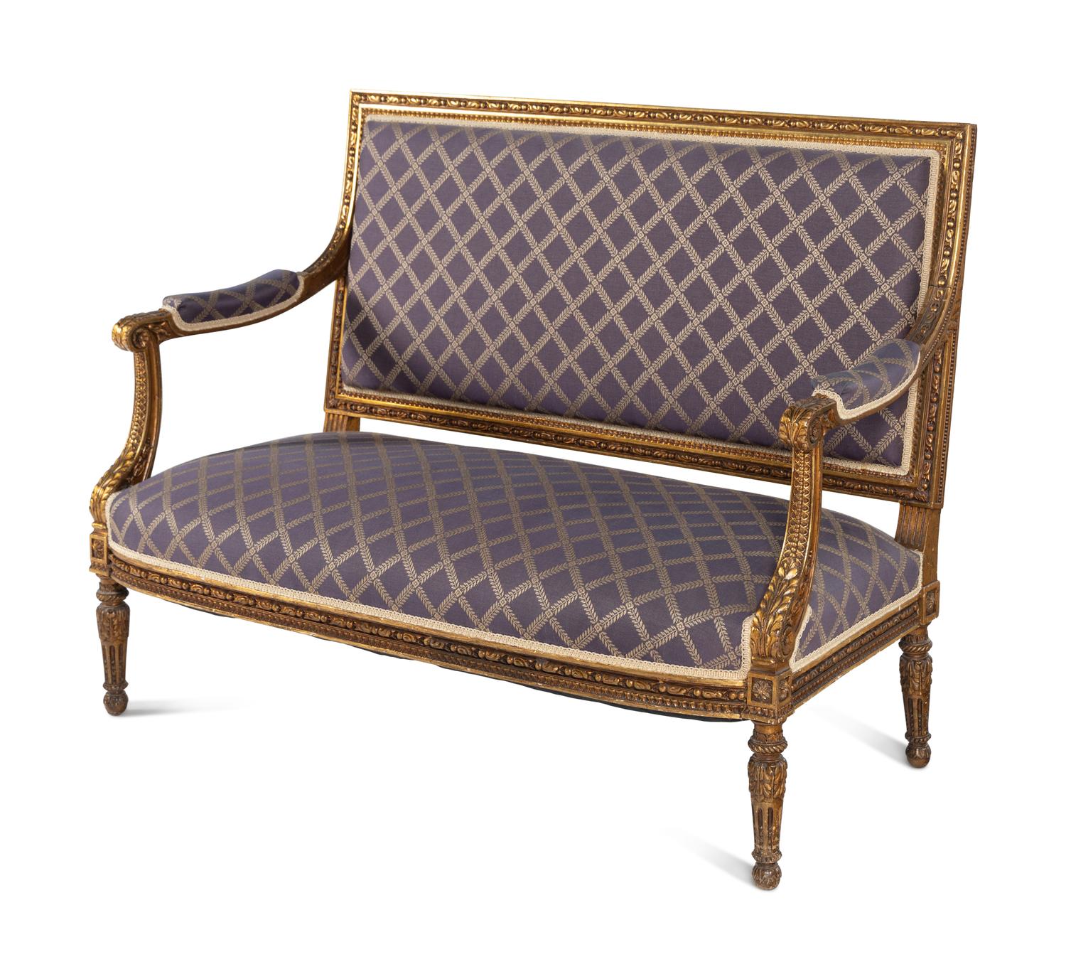 A Louis XVI Style Giltwood Sofa