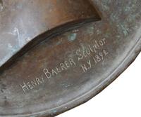 A Bronze Portrait Plaque of Sculptor Henry Baerer 18" W x .75" D x 18" H — United States, 1892