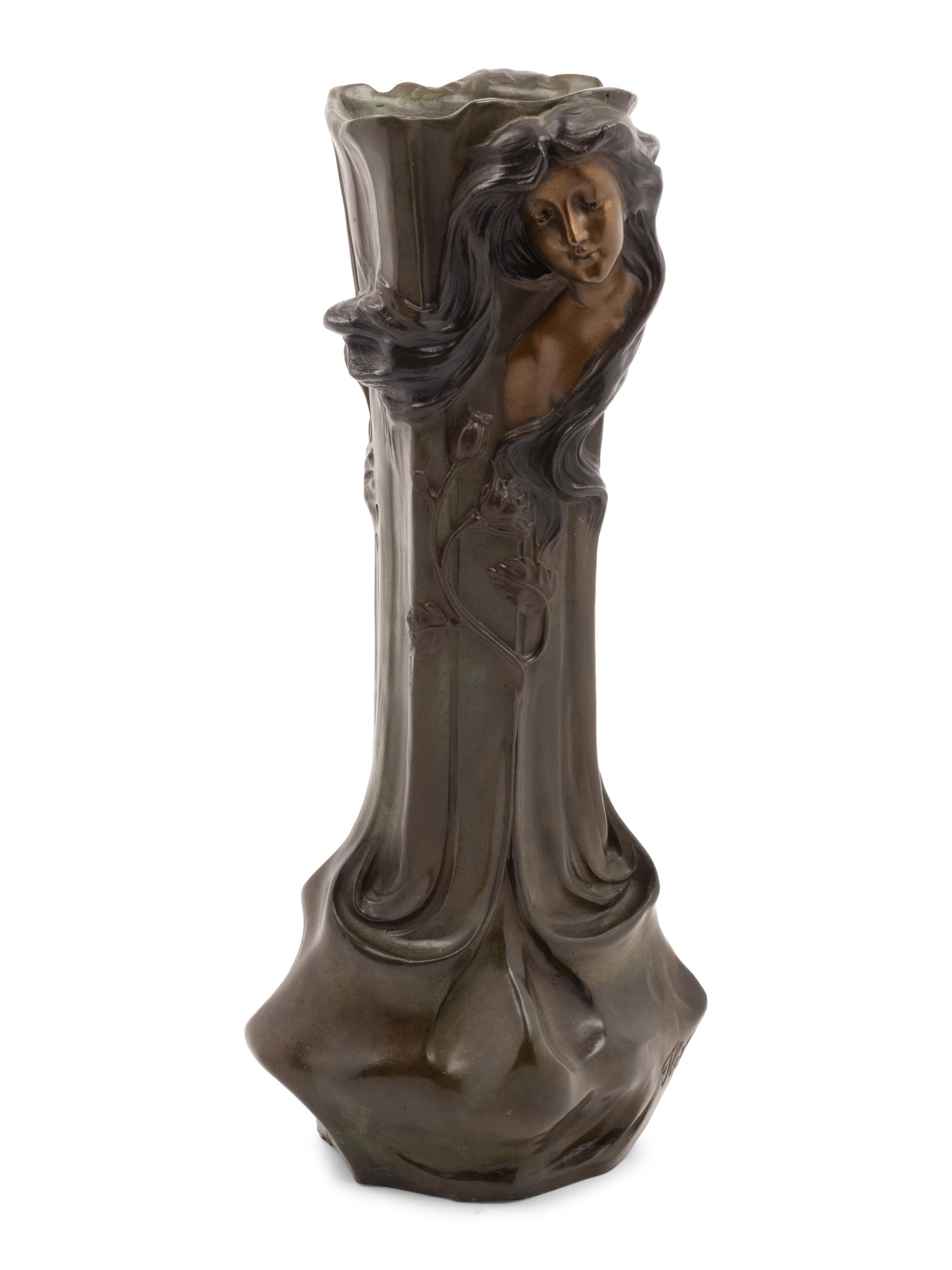 An Art Nouveau Bronze Vase