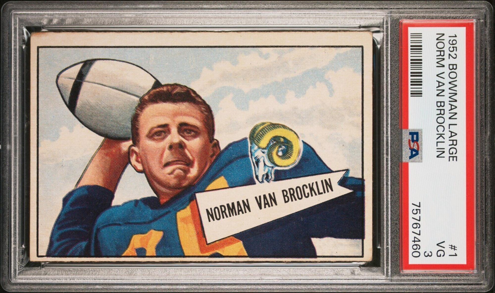 A Group of Nine 1952 Bowman Large Hall of Fame PSA Graded Football Cards,